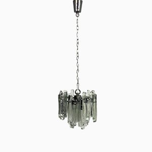 Mid-Century Model Fuente Chandelier with Heavy Glass Panes by J. T. Kalmar