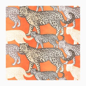 Walking Leopards Fabric Wallcovering by Chiara Mennini for Midsummer-Milano