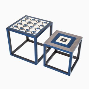 Partenope Coffee Tables in Cb1 & Qb Pattern Marquetry by Architetti Artigiani Anonimi, Set of 2