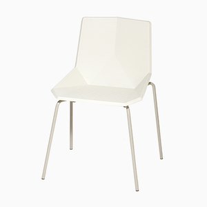 White Garden Chair with Steel Legs Chair by Mobles114