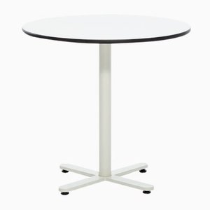 Runder Oxi Tisch in Weiß mit HPL Platte von Mobles114