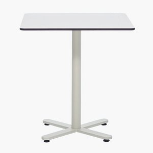 Viereckiger Oxi Tisch in Weiß mit HPL Platte von Mobles114
