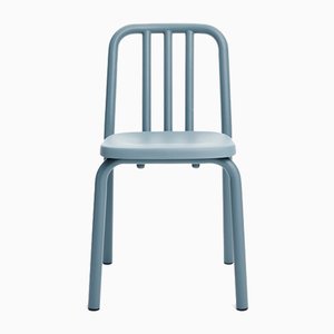 Sedia Tube in alluminio grigio-blu di Mobles114