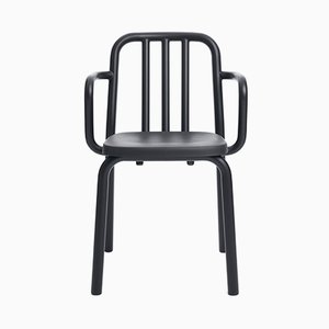 Black Aluminum Tube Chair with Arms by Mobles114