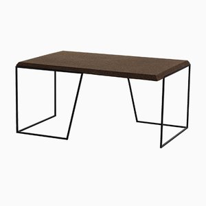 Grão #1 Center Table in Dark Cork with Black Legs by Mendes Macedo for Galula