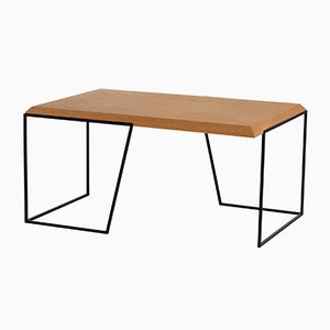 Grão #1 Center Table in Light Cork with Black Legs by Mendes Macedo for Galula