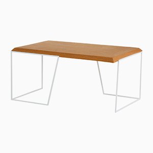 Grão #1 Center Table in Light Cork with White Legs by Mendes Macedo for Galula