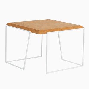 Grão #2 Coffee Table in Light Cork with White Legs by Mendes Macedo for Galula