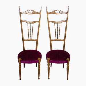 Italienische Chiavari Stühle mit Hoher Rückenlehne, 1950er