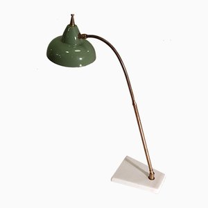 Mid-Century Table Lamp with Green Shade from Stilnovo