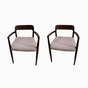 Set of Model 56 Oak Armchairs by Niels Möller for J.L. Møllers, 1950s