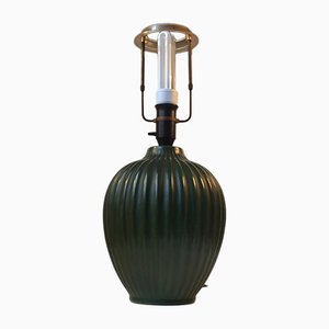 Lampada da tavolo in ceramica verde di Michael Andersen, anni '30