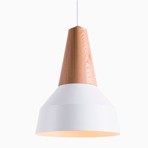 Eikon Basic White Pendant Lamp in Oak from Schneid Studio