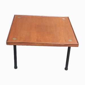 Mesa de centro vintage de madera y latón de Melchiorre Bega, años 60