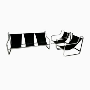 Italian Sofa & Armchairs, 1970s, Set of 3