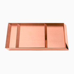 Axonometry Trays in Copper by E. Giovannoni for Ghidini 1961, Set of 2