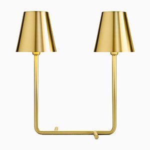 Brass Bio Lamp with Two Lights by A. Cibic for Ghidini 1961