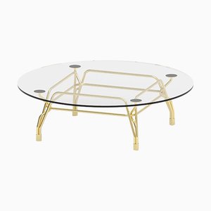 Botany Round Coffee Table with Brass Base by Tomek Rygalik for Ghidini 1961