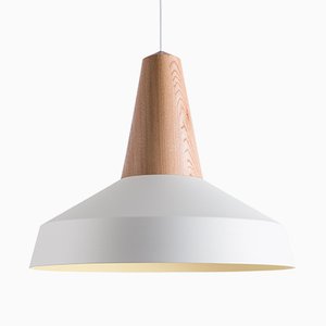 Eikon Cricus White Pendant Lamp in Oak from Schneid Studio