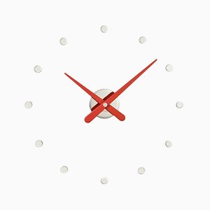 Rodon Mini L Red Clock by Jose Maria Reina for NOMON