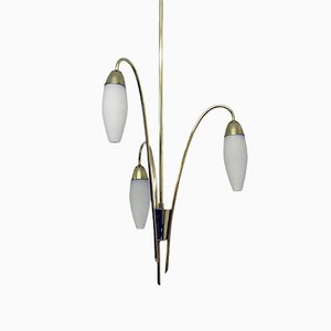 Mid-Century Lily-Themed Chandelier by Rupert Nikoll