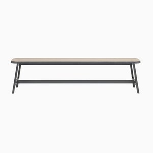 Large Grey Lacquered Beech Bench Three by Another Country