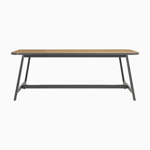 Large Grey Lacquered Oak Dining Table Three by Another Country