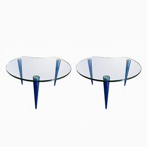 Tables Basses en Cristal et Verre Acrylique, 1970s, Set de 2