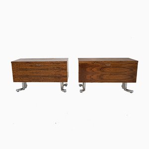 Meubles de Bureau en Palissandre et Chrome, 1970s, Set de 2