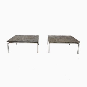 Modernist Dutch Natural Stone & Steel Coffee Table, 1950s