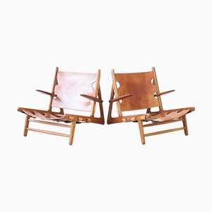 Set of Hunting Chairs by Børge Mogensen for Erhard Rasmussen, 1950s