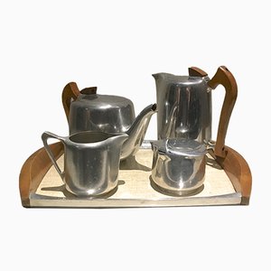 Vintage English Aluminum Tea & Coffee Set from Picquot Ware, Set of 5