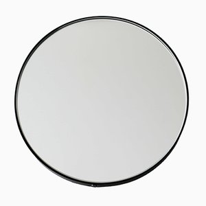Silver Orbis Round Mirror with Black Frame by Alguacil & Perkoff