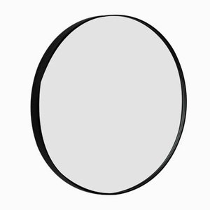 Small Silver Orbis Round Mirror with Black Frame by Alguacil & Perkoff