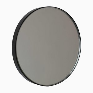 Kleiner runder Silver Orbis Spiegel mit schwarzem Rahmen von Alguacil & Perkoff