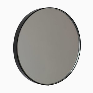 Besonders großer runder Silver Orbis Spiegel mit schwarzem Rahmen von Alguacil & Perkoff
