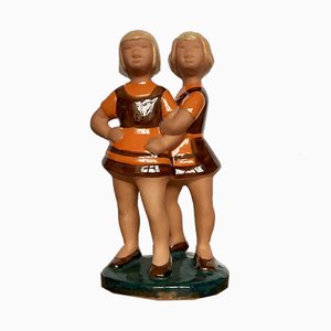 Vintage Swedish Ceramic Girls Figurine from Jie Gantofta, 1970s