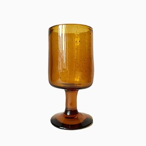 Vintage Swedish Amber Bubble Glass Vase by Erik Höglund for Kosta Boda, 1950s