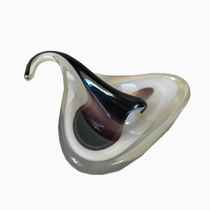 Modernist Manta Ray Glass Bowl by Paul Kedelv for Flygfors, 1955