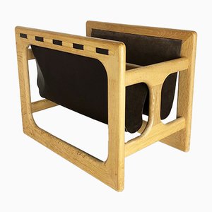 Minimalistic Danish Oak Magazine Rack from Salin Mobler, 1970s