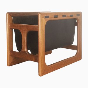 Minimalistic Danish Teak Magazine Rack from Salin Mobler, 1970s