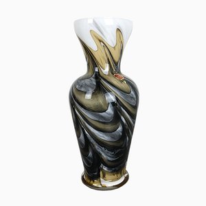 Vase Vintage en Verre Opalin Multicolore par Carlo Moretti, 1970s