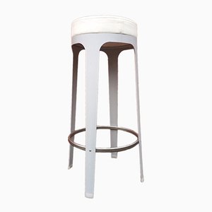 Metal & Leather Stool by Leonardo Rossano for Lapalma, 2000s