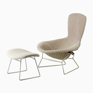 High Back Easy Chair with Ottoman by Harry Bertoia for Knoll, 1952, Set of 2