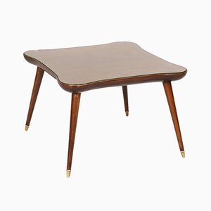 Table Basse Mid-Century en Noyer et en Verre par Gio Ponti