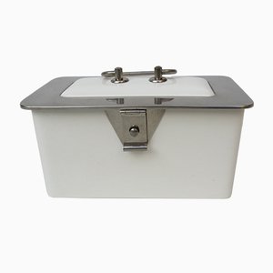 Art Deco Nickel-Plated & Ceramic Confectionary Box