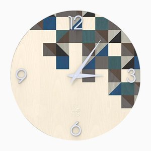 Reloj de pared Dolcevita Brio Triangles de madera con incrustaciones de Lignis