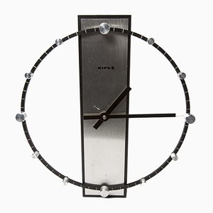 Vintage Steel & Aluminum Clock from Kiple, 1970s