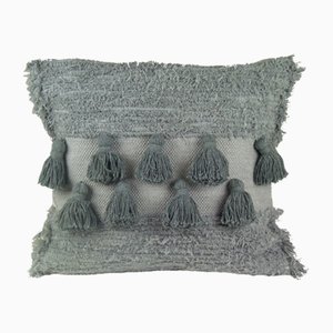 Graues Tassel Furry Kissen von R & U Atelier
