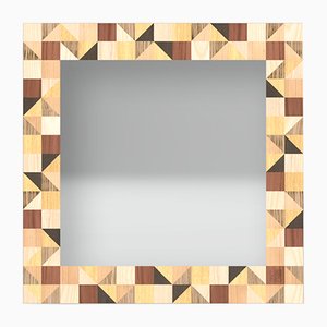 Dolcevita Triangles Inlaid Wood Wall Mirror from Lignis